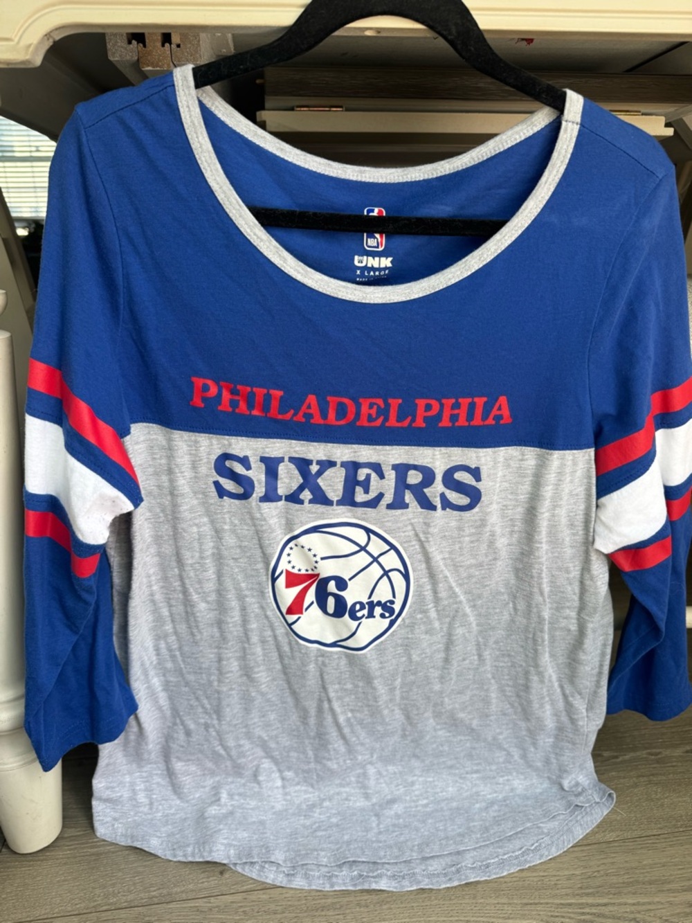 Philadelphia Sixers Blue & Gray Long Sleeve Tee